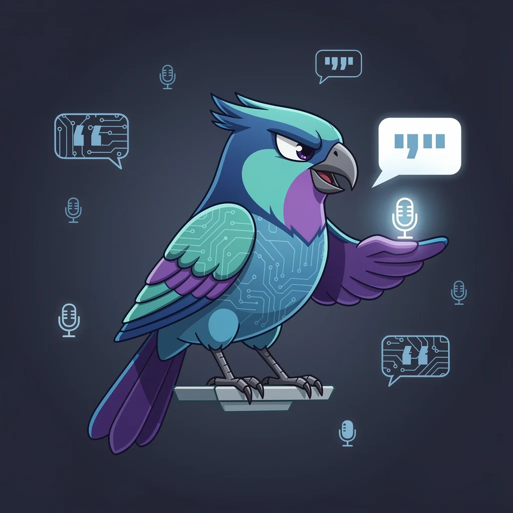 Echo-thrush — cartoon illustration of the echo-thrush bandit